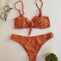 GDFUN Žene višebojne seksi solidne boje visoki struk Split kupaći kostimi žete