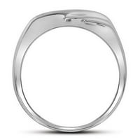 10k bijeli zlatni okrugli dijamant dijamantski dijamantni redak vjenčani prsten CTTW