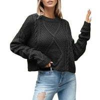 Ženski konop uže od pletenja od labavog gusta igle pulover plus džemperi džemper za žene pulover džemper