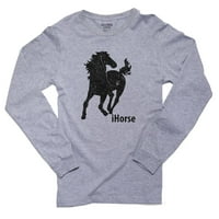 Ihorse - Vintage konj sluša muziku sa slušalicama Muška majica s dugim rukavima