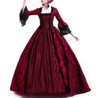 Srednjovjekovni kostim žene Halloween Cosplay renesansna haljina flare rukave Vintage Podne dužine Viktorijanska