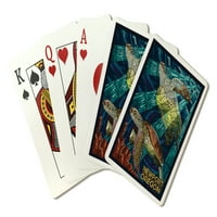 Newport, Oregon, Mozaik Sea Turtle, Thelyter Press, Premium igraće kartice, Paluba za karticu s jokerima,