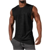 Hanas muške odjeće mišići Muški sportski casual tenk vrhunsko fitness Solid muške majice Black XXL