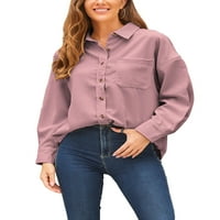 Avamo ženske košulje dugih rukava s dugim rukavima, casual bluza Dnendawer Tunic TEE majica Top Pink