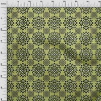 Onuone pamučno cambric svijetlo zelene tkanine azijski blok mandala šivaće tkanina od dvorišnog tiskanog