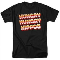 Treevco HBRO453-At- Hungry Gladni hippozi i gladni vintage logo-kratki rukav 18 - odrasla majica, crna - 2x