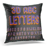 Crna rukom snimpisane 3D ABC slova su simboli ručno izrađeni scenarij abecede kaligrafiju nazvani jastučni jastučni jastučni poklopac jastuka