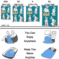 Christian Rabbit jaja baca pokrivače sa jastučnicima za dekor za robne jedinice 3D ispisane pozadine bacanje pokrivača i poklone baca za dječje dječje dječje dječake