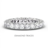 Dijamantni tragovi 14k bijelo zlato prong i bezel / bezel. 3. Carat Ukupni prirodni dijamanti Moderni