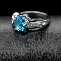 OVAL CUT SAKOLIDO PLATINUM PLATINUM PLAYULIRANI BLUE SAPPHIRE rujanska rođenja Kamena privjesak ogrlica za ogrlice na minđušama HALO prstenova Angagement Obećaj nakit set za žene T233