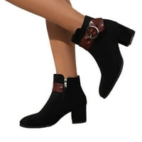 Dyfzdhu modne ženske čizme Solidna boja Suede bočni patentni zatvarač visoke potpetice kratke cipele