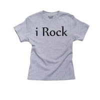 Trendy Irock Rock Penjanje Word Art Graphic Boy's Pamučna mladost siva majica