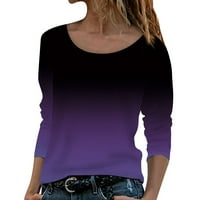 Ženski pulover s dugim rukavima Top gradijentna modna casual posada majica PP S