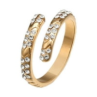 Kayannuo Pokloni za žene Božićna čišćenje modni dijamantni prsten na otvorenom, temperamentu ličnosti svestrani otvoreni prsten božićni pokloni