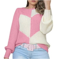 Ženske pad džempera za žene vruće prodaje čišćenje Žene casual dugih rukava slobodno orez uzorak uzorak uzorak pulover