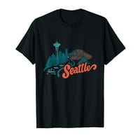 Vintage Retro Seattle Skyline i priroda Pejzažna majica