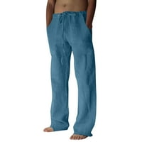 Musko casual svakodnevno hlače pune hlače na srednjim strukom džepne kantare za muškarce za muškarce