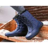 Lacyhop Žene zimsko čizme Fau Fur Snow Boots Mid Calf Tople čizme Sport Neklizajući Pješački boot listić