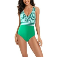 Jedno kupaće kostim za žene ruffled duboki V izrez za kupaći kostim za kupaći kostim Trčja kostim natrag