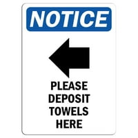 Prometni znakovi - Obavijest - Depozitovanje ručnika ovde [Lijevi znak sa simbolom Aluminijumski znak