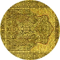Ahgly Company u zatvorenom okruglom perzijskom žutim tradicionalnim prostirkama područja, 6 'okruglica