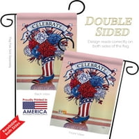 Američke čizme Americana Četvrti jul Utisci Dekorativna vertikalna 13 18.5 Dvostrana bašta za zastavu METALNI POL Hardver