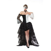 Čipka izrez Slas Fashion Mediev Gothic al Vintage H Faasion Patchwork Ženska haljina Ženska haljina