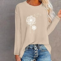 Ženska modna tiskana labava majica dugih rukava okrugli vrat Ležerne prilike plus veličine Bluzes Majica