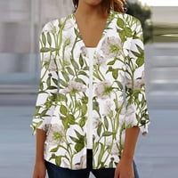 Lagani cvjetni kardigani za žene Trendi ljetni otvori košulje s prednjim rukavima, labava casual bluza izvučena