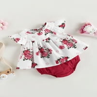 MubIneo baby Girls Ljeto odijelo setovi kratki rukav o vrat cvjetnim vrhovima i solidne boje ppske hlače