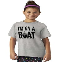 Na brodu Ribolov krstarenja brodom Angler Crewneck T majica Dječak Djevojka Teen Brisco Brends L