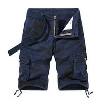 Penskeiy muške kratke hlače Cargo Men Casual Camouflage patentni džepovi džepovi obrezane teretne kratke hlače Tamnoplave kratke hlače