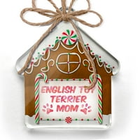 Ornament tiskani jedno oboren pas i mačka mama Engleski igrački terijer Božić Neonblond