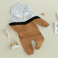 Dojenčad za bebe dječaci padaju odjeću dugih rukava tačkice s kapuljačom dukserice + hlače set