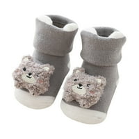 Tople zimske čarape za bebe crtane koralj Velvet tople čarape slatka plišana ušna djeca visoke čarape