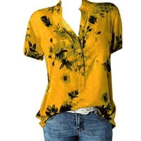 Jeashchat ženske vrhove Dressy casual odozgo modne žene ispis džep plus veličina bluza s kratkim rukavima