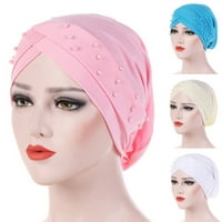 Šešir pune boje perle Žene elastične glave zamotavanje za svakodnevni život