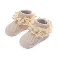 Čarape s klizačem s ruffles ušiju frilly čarape za djevojčice djevojke dojenčad čipkaste čarape