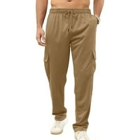 Muške elastične struke Sportske hlače za crtanje atletske pantalone na otvorenom Khaki veličina S