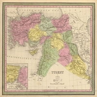 Turska u Aziji vintage mape