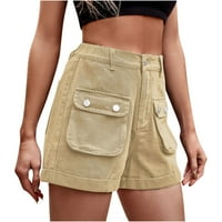 Unleife kratke hlače za žene Ženski trodimenzionalni džep elastični struk traper kombinezone Ljetne kratke hlače