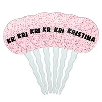 Kristina Cupcake Pick Toppers - set - ružičasti Speckles