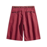 Sawvnm teretni hlače Muške plus veličine Teretne kratke hlače Multi-džepovi opuštene ljetne plažne kratke hlače Rano pristupne ponude Crveni XXXXL