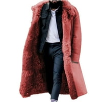 tklpehg zimski kaput kožna jakna muškarci dugi rukav kaput casual solid zimska izricanje drže topla