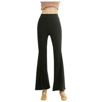 Tuphregiow ženske široke noge hlače za hlače pamuk pamuk elastični casual novi stil Čvrsti prozračni klasik udobne modne tanke hlače visoke struke rastezane pantalone trendy black m