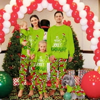 Naughty Božićna porodica PJS podudarajuće setove, ženske pidžame set-zelene monstrum pločica sa božićnim