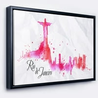 Art DesimanArt Rio de Janeiro Red Silhouette Cityscape uokvirene platnene ispisuju u. Visoko