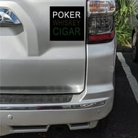 Distinconknk Custom naljepnica odbojnika - 3 3 ukrasni naljepnica - bijela pozadina - poker viski cigara
