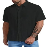 REJLUN muškarci vrhovi Ljetne košulje za bluzu za bluzu Torboed Fit Tee Jednoj grudi za odmor Black XL