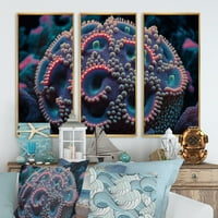 Art DesimanArt Šareni hiperbolički duboki morskog morskog koralja III Primorski uokvireni platno zidno